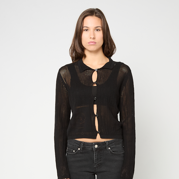 Brain Dead Mesh Knit Spiral Cardigan noir 90598 2