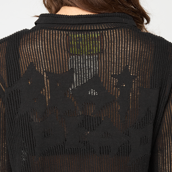 Brain Dead Mesh Knit Spiral Cardigan zwart 90598 7