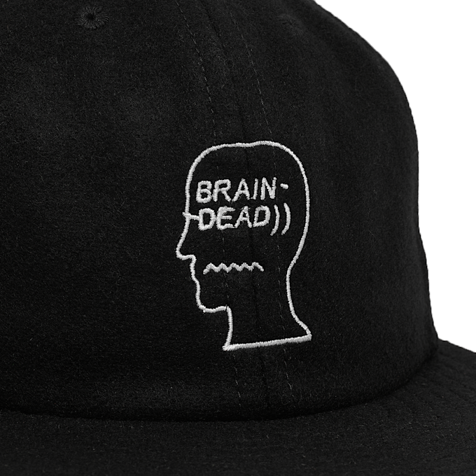 Brain Dead Flannel Logohead 6 Panel Hat zwart 86011 4