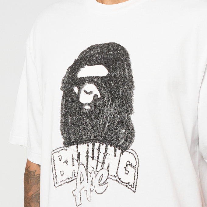A Bathing Ape Hand Drawn Ape Head Relaxed Fit Tee M Weiss 92417 5