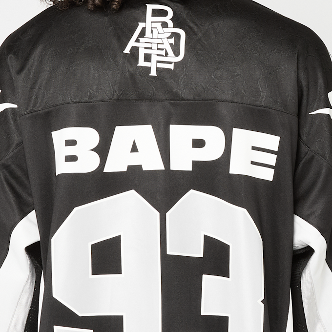 A Bathing Ape Line Camo Jacquard Logo Relaxed Fit Ice Hockey Jersey zwart 92425 6