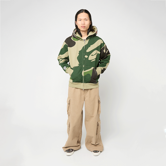 A Bathing Ape Mega ABC Camo Double Shark Relaxed Fit Full Zip Hoodie green 92451 2