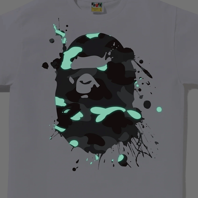 A Bathing Ape City Camo Painting Ape Head Tee white 93324 7