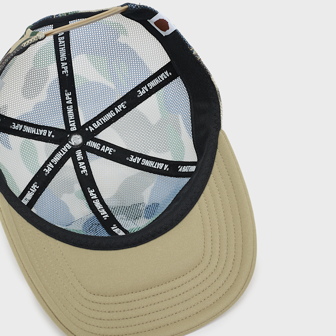 A Bathing Ape 1st Camo College Embrodery Patched Mesh Cap beige 99544 3