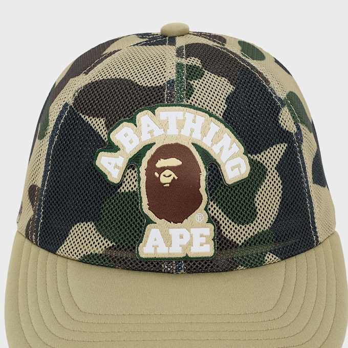 A Bathing Ape 1st Camo College Embrodery Patched Mesh Cap beige 99544 4