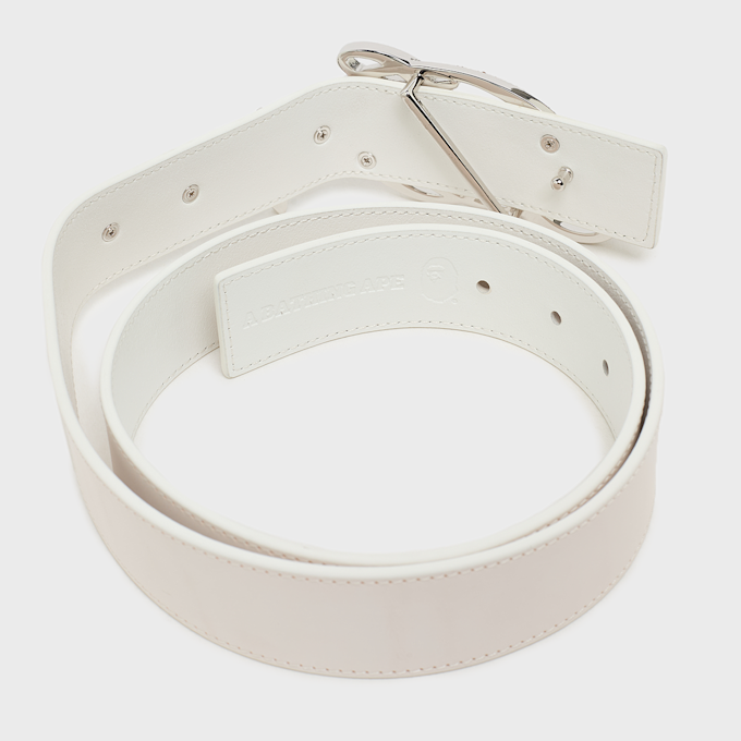 A Bathing Ape Bape Logo Belt W/ Rhinestones weiß 99552 3