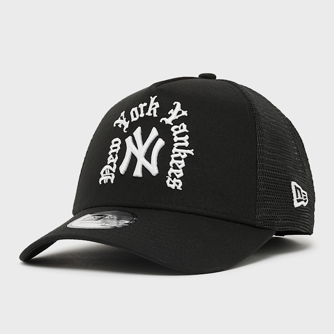 New Era MLB Script New York Yankees 9FORTY A-Frame Trucker Cap noir 102911 1