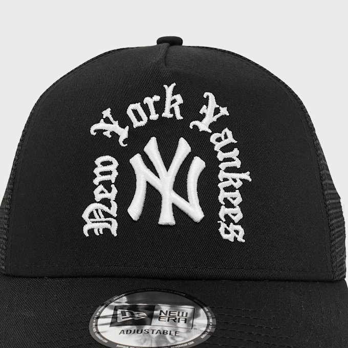New Era MLB Script New York Yankees 9FORTY A-Frame Trucker Cap schwarz 102911 4