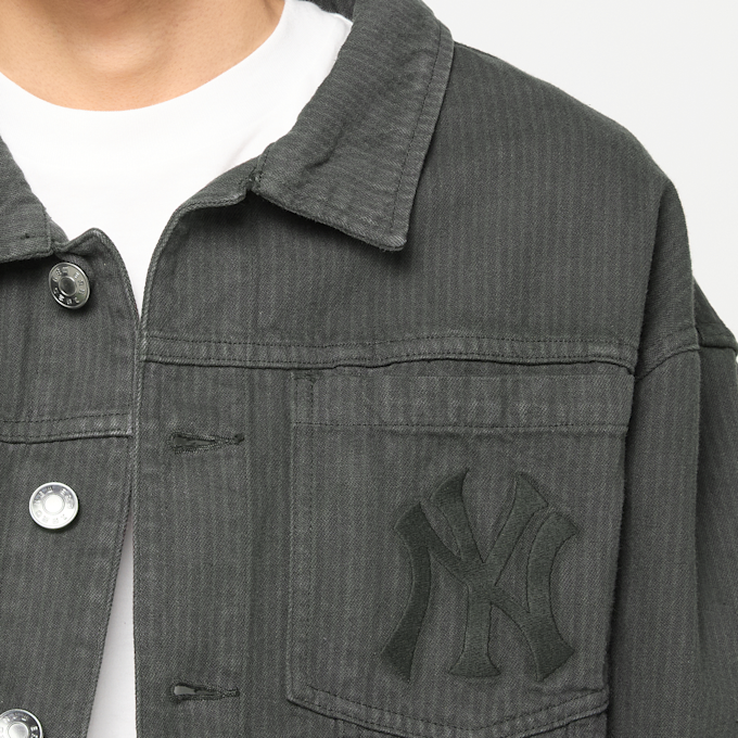 New Era MLB Stripe Denim Jacket New York Yankees zwart 102933 4