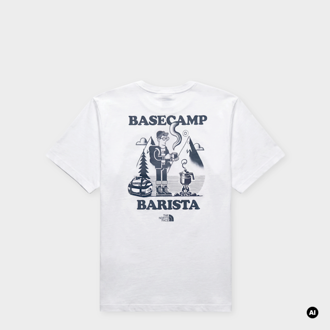 The North Face Basecamp Barista Relaxed Short-Sleeve Graphic T-Shirt blanc 103266 1