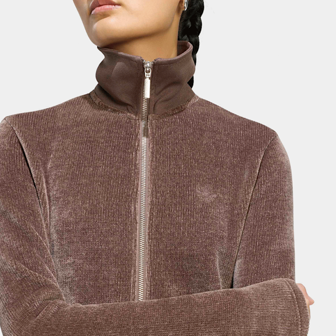 adidas Originals Premium Essential Chenille Zip Up Track Cardigan Braun 103840 3