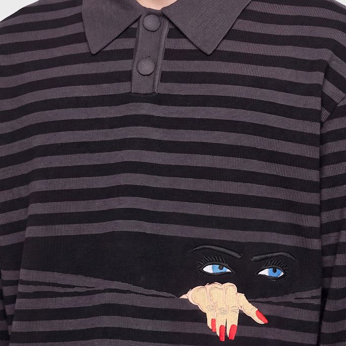 House of Errors Knitted Peeping Rugby zwart 104113 3