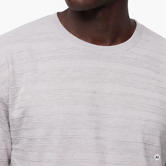 Brain Dead Casey Stripe Long Sleeve T Shirt gris 104440 3