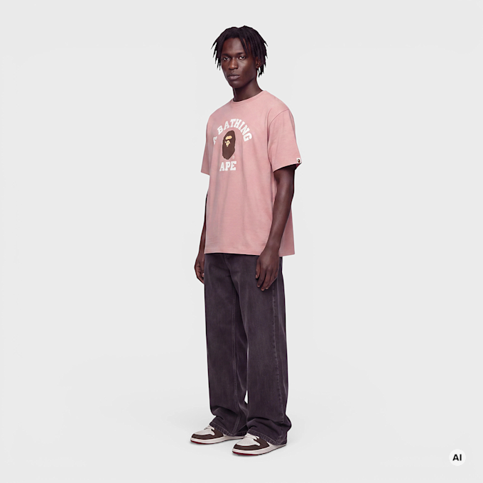 A Bathing Ape College Tee white light pink 104938 2