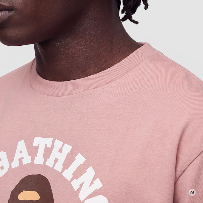 A Bathing Ape College Tee white light pink 104938 3