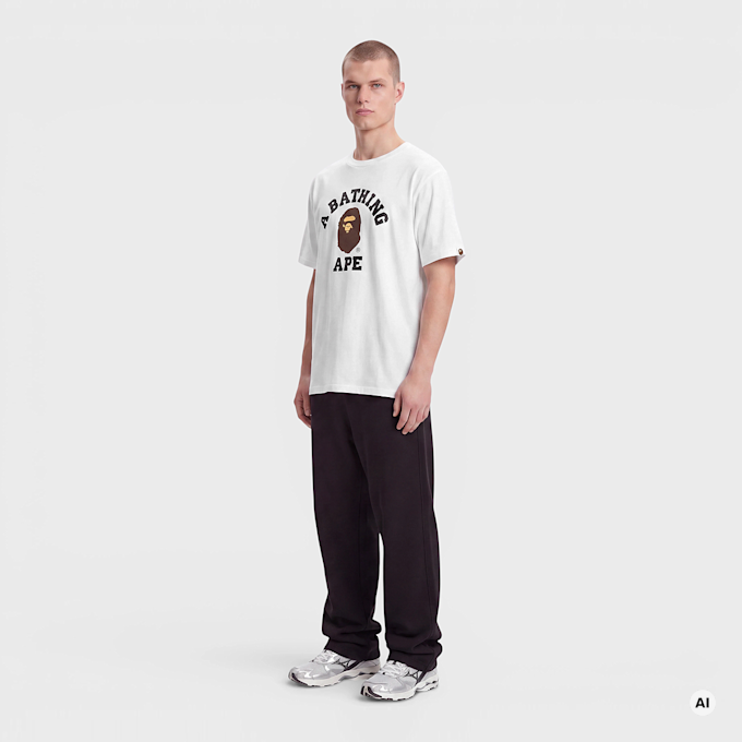 A Bathing Ape College Tee white wit 104939 2
