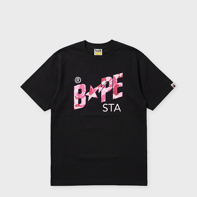 A Bathing Ape&nbsp; ABC Camo Bape Sta Tee black x pink noir 104941 1