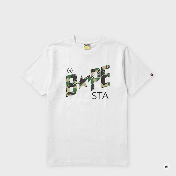 A Bathing Ape ABC Camo Bape Sta Tee white 104945 1