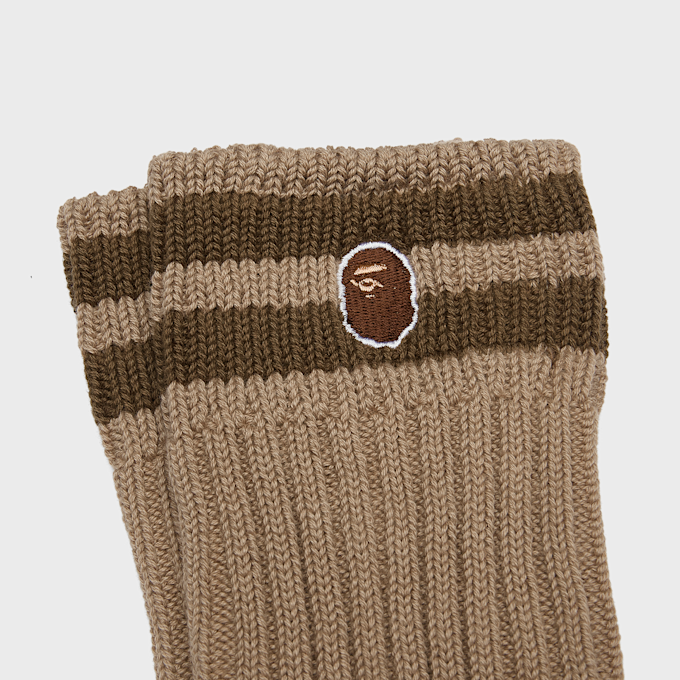 A Bathing Ape Chunky Ribbed Crew Socks brun 105010 3