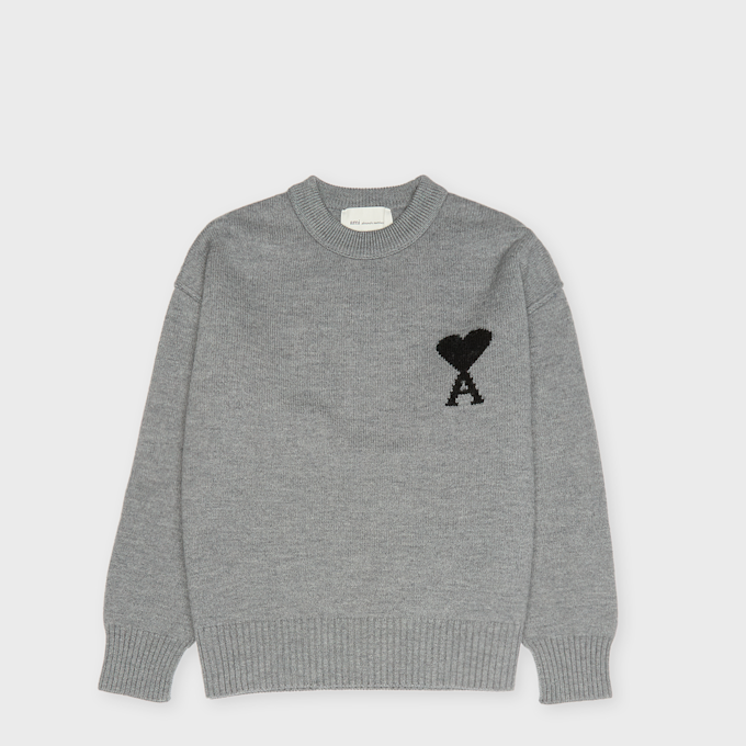 AMI PARIS Felted Crewneck Sweater ADC grijs 106039 1