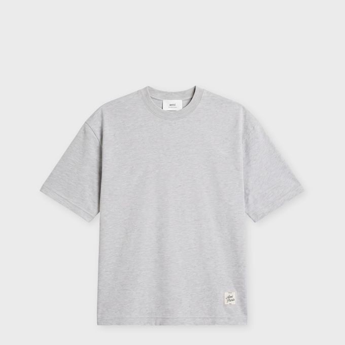 AMI PARIS T-Shirt Heritage Ami Paris Label gris cendre chine Undefined Color 106051 1