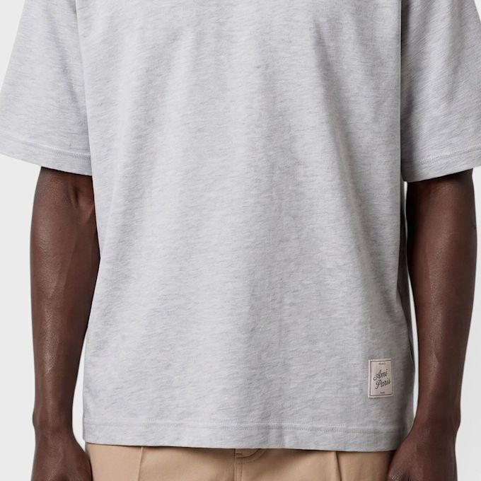 AMI PARIS T-Shirt Heritage Ami Paris Label gris cendre chine Undefinierte Farbe 106051 3