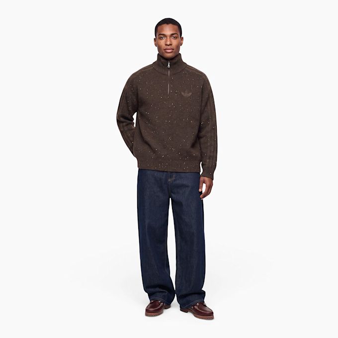 adidas Originals Winter Club Rib Knitted Half Zip brown 106185 2