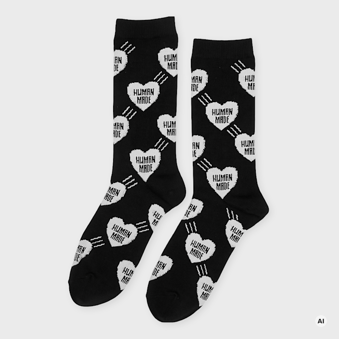 HUMAN MADE Heart Socks noir 106639 1