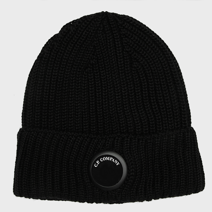 C. P. Company Extrafine Merino Wool Lens Beanie zwart 106804 1