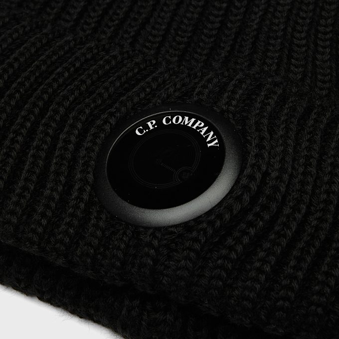 C. P. Company Extrafine Merino Wool Lens Beanie zwart 106804 3