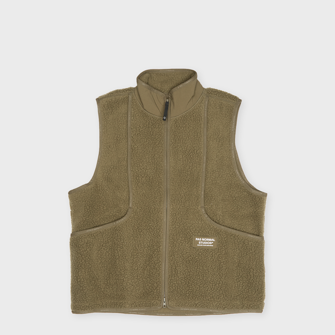 Pas Normal Studios Off-Race Pile Fleece Vest Beige 139187 1
