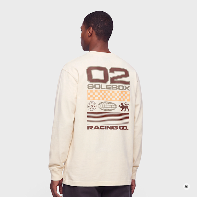solebox Racing Longsleeve Typo Beige 140570 3