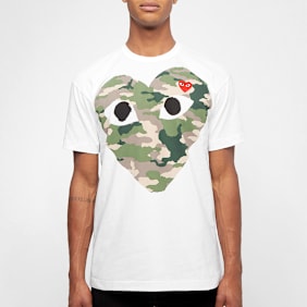 Comme des Garcons Play Camouflage T-Shirt weiß