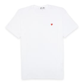Comme des Garcons Play Small Red Heart Logo T-Shirt wit