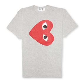 Comme des Garcons Play Play Logo T-Shirt grijs