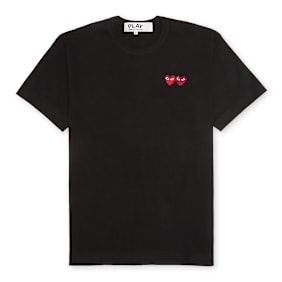 Comme des Garcons Play Play Two Heart T-Shirt black
