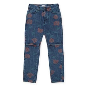 Opening Ceremony Str. Alloverroses Cutout Jeans blau