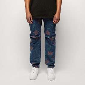 Opening Ceremony Str. Alloverroses Cutout Jeans blau