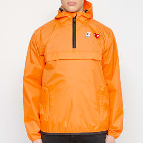 Comme des Garcons Play K-Way Hoodie Half Zip orange