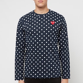 Comme des Garcons Play Blue Polka Dot Longsleeve blauw