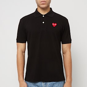 Comme des Garcons Play Play Polo Shirt Red Heart zwart