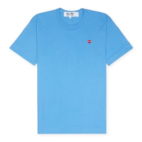 Comme des Garcons Play Blue Red Heart T-Shirt blauw