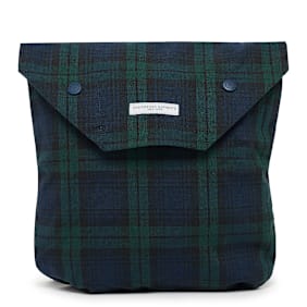 Engineered Garments Shoulder Pouch Blackwatch Cotton Linen blau