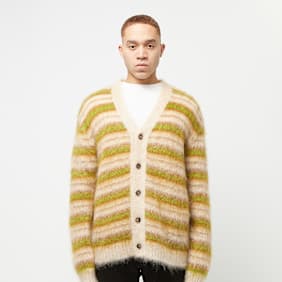 Marni V- Neck Longsleeve Cardigan Slitriped beige