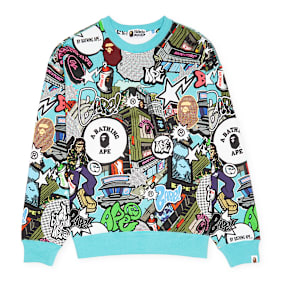 A Bathing Ape Comic Art Crewneck multicolor