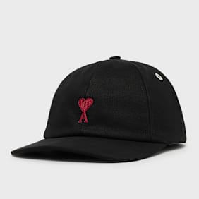 AMI PARIS Red Ami De Coeur Embroidery Cap black