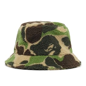 A Bathing Ape Abc Camo Boa Fleece Bucket Hat M camouflage