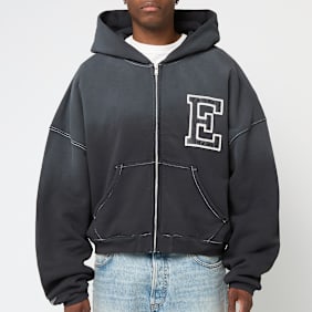 ERL Varsity Oversized Zip-Up Hoodie Knit grau