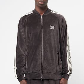 Needles Rib Collar Track Jacket - C/PE Velour grau