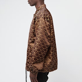 A Bathing Ape Solid Camo Jacquard Nylon Reversible Coach Jacket M bruin